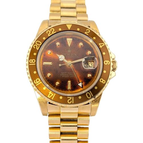 Rolex 16758 GMT-Master Tropical Brown Lava Nipple Dial 40mm 1987 Box, Papers, Receipt