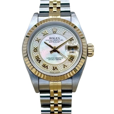 Rolex Lady-Datejust 26 Myriad Mother Of Pearl Romans Ref 69173