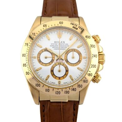 Rolex 16518 Daytona Zenith 18k Yellow Gold 40mm Box & COA