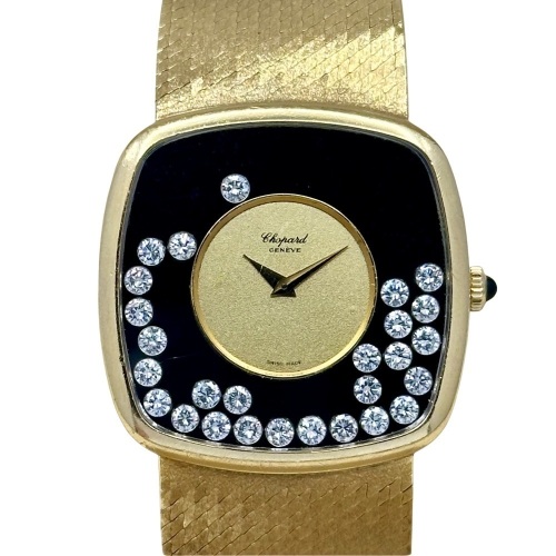 Chopard Happy Diamonds Black Onyx 18K Yellow Gold Manual Winding Ref 2106