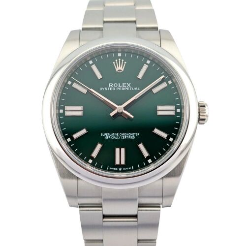 Rolex 124300 Oyster Perpetual 41 Green Dial 41mm 2023 Box & Papers