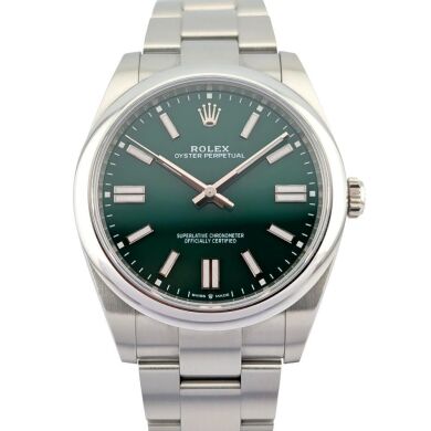 Rolex 124300 Oyster Perpetual 41 Green Dial 41mm 2023 Box & Papers