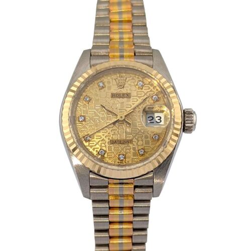 Rolex 69179GBIC Lady-Datejust Tridor Champagne Diamond Jubilee Dial Box & Papers