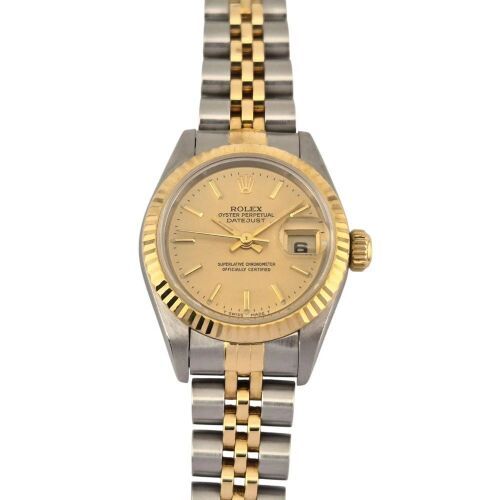 Rolex 69173 Lady-Datejust Two Tone Champagne Dial 26mm Box & Papers