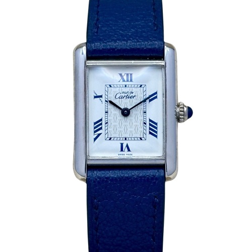 Cartier Tank Must Mid Size Blue Romans Ref 2416