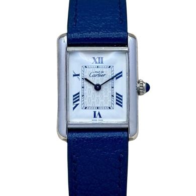Cartier Tank Must Mid Size Blue Romans Ref 2416