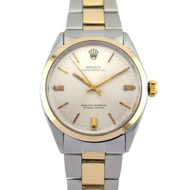 Rolex 1002 Oyster Perpetual 34 Two Tone Silver Dial on Oyster 34mm 1969