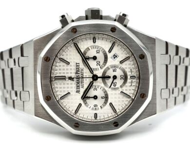 Audemars Piguet Royal Oak Chronograph 41mm White Dial 2013 Box and Papers