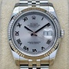 Rolex Datejust 36 Silver Romans 18K White Gold Ref 116234 - 3