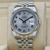 Rolex Datejust 36 Silver Romans 18K White Gold Ref 116234 - 5
