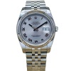 Rolex Datejust 36 Silver Romans 18K White Gold Ref 116234