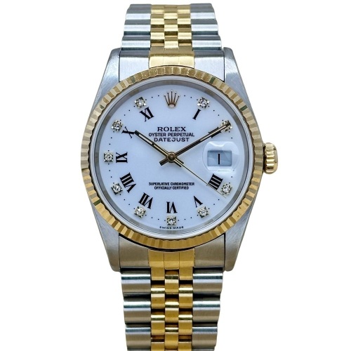 Rolex Datejust 36 Buckley Diamond Dial Ref 16233G 1996 BOX AND PAPERS