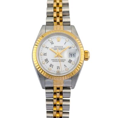 Rolex 79173G Lady-Datejust Two Tone White Roman Diamond Dial