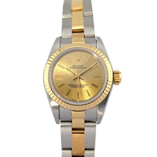 Rolex 67193 Lady Oyster Perpetual Two Tone Champagne Dial