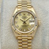 Rolex Lady-Datejust 26 Champagne Diamond 18K Yellow Gold President Ref 69178 - 3