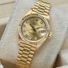 Rolex Lady-Datejust 26 Champagne Diamond 18K Yellow Gold President Ref 69178 - 5