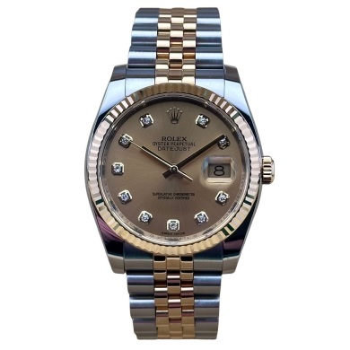 Rolex Datejust 36 Champagne Diamond Dial Ref 116233G BOX AND PAPERS!