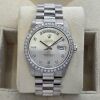 Rolex Day-Date 36 White Gold 18049 Factory Diamonds - 5