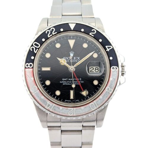 Rolex 16760 GMT-Master II Fat Lady Ghost Coke Spider Dial 40mm