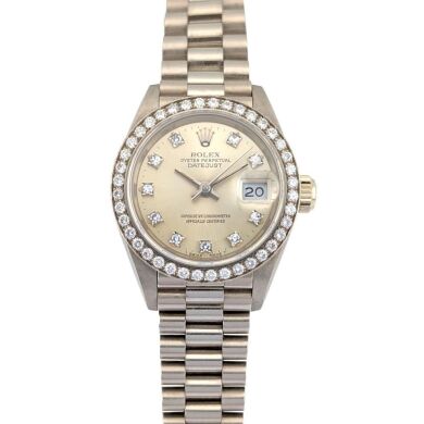 Rolex 69139 Lady-Datejust White Gold President Factory Diamond