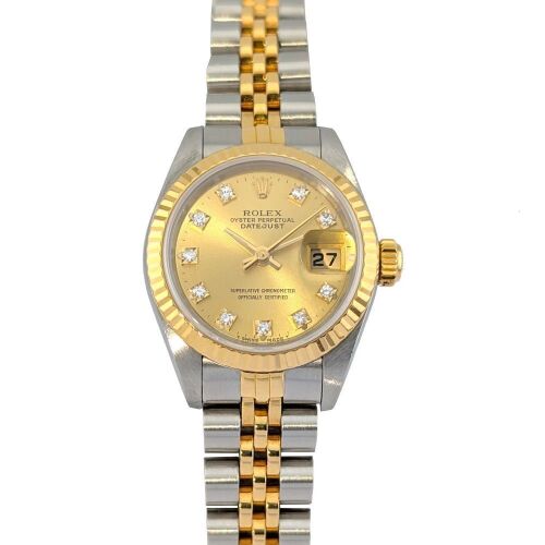 Rolex 69173G Lady-Datejust Two Tone Champagne Diamond Dial