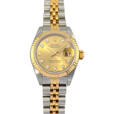 Rolex 69173G Lady-Datejust Two Tone Champagne Diamond Dial