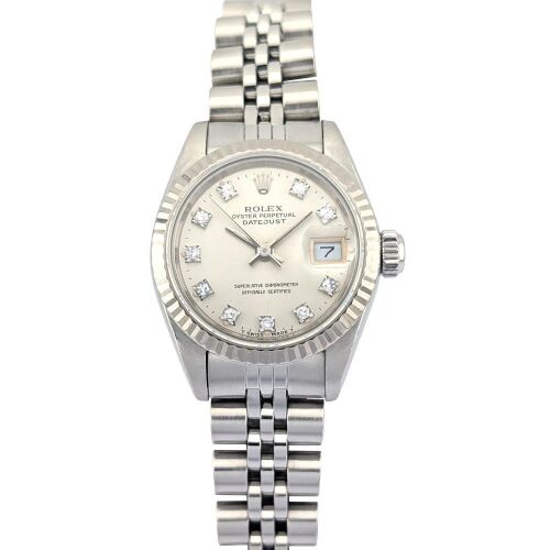 Rolex 69174G Lady-Datejust Silver Diamond Dial