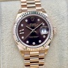Rolex Lady-Datejust 28 18K Rose Gold President Chocolate Diamond Star - 2