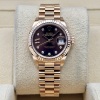 Rolex Lady-Datejust 28 18K Rose Gold President Chocolate Diamond Star - 4