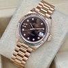 Rolex Lady-Datejust 28 18K Rose Gold President Chocolate Diamond Star - 5
