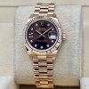 Rolex Lady-Datejust 28 18K Rose Gold President Chocolate Diamond Star - 6