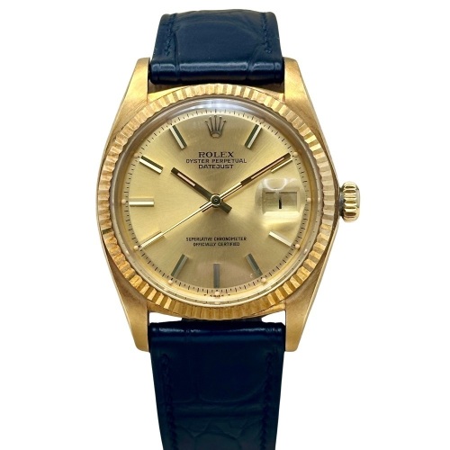 Rolex Datejust 36 Champagne 'Pie Pan' 18K Yellow Gold Ref 1601/8 COLLECTORS SET!