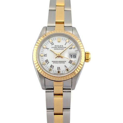 Rolex 69173 Lady-Datejust Two Tone Oyster White Roman Dial