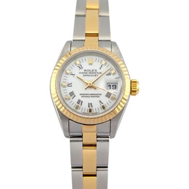 Rolex 69173 Lady-Datejust Two Tone Oyster White Roman Dial