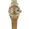 Rolex Lady-Datejust 26 Champagne String Diamond 18K Yellow Gold President Ref 69178