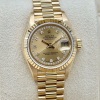 Rolex Lady-Datejust 26 Champagne String Diamond 18K Yellow Gold President Ref 69178 - 2