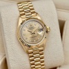 Rolex Lady-Datejust 26 Champagne String Diamond 18K Yellow Gold President Ref 69178 - 9