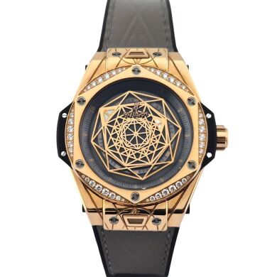 Hublot One Click Sang King 18k Gold Diamonds 2021 Box & Papers