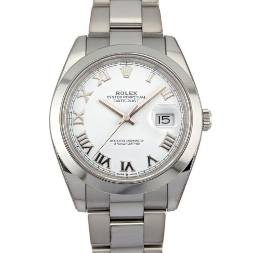 Rolex 126300 Datejust 41 White Roman Dial 41mm 2024 Box & Papers