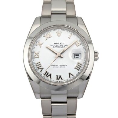 Rolex 126300 Datejust 41 White Roman Dial 41mm 2024 Box & Papers