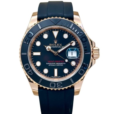 Rolex Yacht-Master 40 Oysterflex 18K Rose Gold Ref 116655