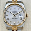 Rolex Datejust 36 Silver Diamond SUPER JUBILEE 18K Yellow Gold Ref 116233 2007 - 3