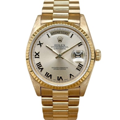 Rolex Day-Date Champagne Romans Dial 18K Yellow Gold President