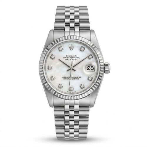 Rolex Datejust 31 Mother Of Pearl Diamond 68274 RARE STONE DIAL!
