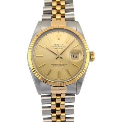 Rolex 16013 Datejust 36 Two Tone Champagne Dial 36mm