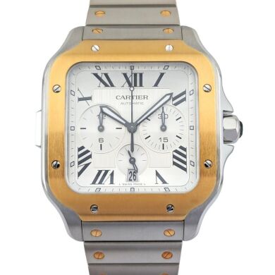 Cartier W2SA0008 Santos de Cartier Chronograph Box & Papers