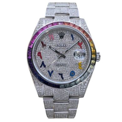 Rolex Datejust 41 126300 Rainbow Custom Diamond Set