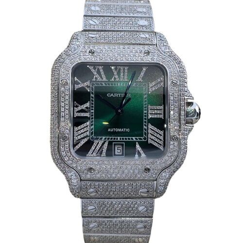 Cartier Santos Large Custom Diamond Set