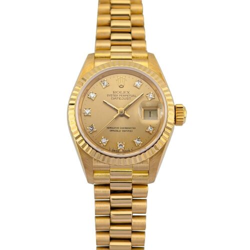 Rolex 69178G Lady-Datejust 18k Yellow Gold Diamond Dial