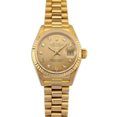 Rolex 69178G Lady-Datejust 18k Yellow Gold Diamond Dial